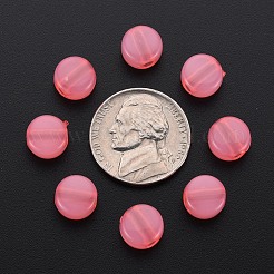 透明なアクリルビーズ  染め  フラットラウンド  鮭色  8.5x5.5mm  穴：2.5mm  約1774個/500g&nbsp;MACR-S373-05E-03