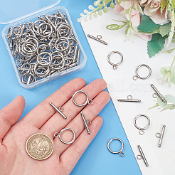 304ステンレススチールトグル留め具  ステンレス鋼色  トグル：21x16mm  穴：3mm  バー：23x3mm  穴：3mm  50セット /箱&nbsp;STAS-UN0001-12