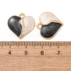 合金エナメルチャーム  ハートチャーム  ゴールドカラー  17x18x3mm  穴：1.8mm&nbsp;FIND-K030-02B-G