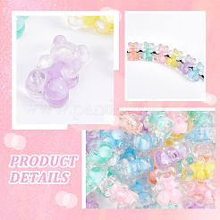 150Pcs 6 Colors Transparent Acrylic Beads&nbsp;OACR-NB0001-51