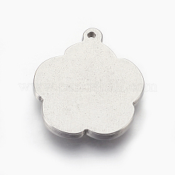 変色しにくい304ステンレススチールペンダント  花  ステンレス鋼色  29.5x25.5x3.5mm  穴：1.6mm&nbsp;STAS-L212-032C