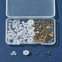 DIY シリコン型 スタッド イヤリング 作成キット  混合図形  ホワイト  8~9x5~10x5mm&nbsp;DIY-FS0008-89