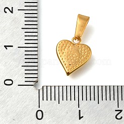 イオンプレーティング（IP）304ステンレススチールラインストーンペンダント  ハートチャーム  ゴールドカラー  11x9.5x2.5mm  穴：5.5x2mm&nbsp;STAS-Z113-09G