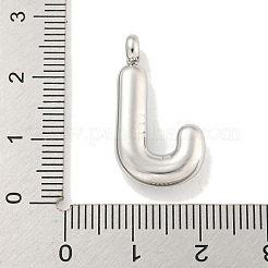 変色しない304ステンレススチールペンダント  レターチャーム  ステンレス鋼色  文字J  24x23.5x5mm  穴：3mm&nbsp;STAS-C102-16P-J
