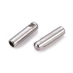 変色しにくい201ステンレススチールコードエンド  エンドキャップ  コラム  ステンレス鋼色  7x1.8mm  穴：0.9mm  内径：1.2mm&nbsp;STAS-F250-10P-A