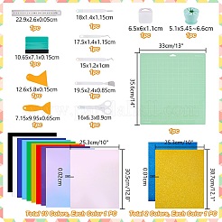 熱転写ビニールキット  ステンレス針付き  プラスチックツールカースクレーパー  熱伝達ビニールシート  ABSプラスチックスクレーパーボード  ミックスカラー  5.1~35.6x1.4~33x0.01~6.6cm&nbsp;DIY-PH0023-07