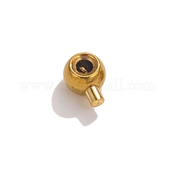 304ステンレススチールボールチープ  ラウンド  ゴールドカラー  3.5x2.5mm  穴：1mm  内径：1.2mm&nbsp;X-STAS-K268-01B-G