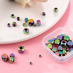 50個5スタイルイオンプレーティング(IP)304ステンレススチールスペーサービーズ  虹色  キューブ  2~6x2~6x2~6mm  穴：1.4~3mm  10個/スタイル&nbsp;STAS-LS0001-58MC
