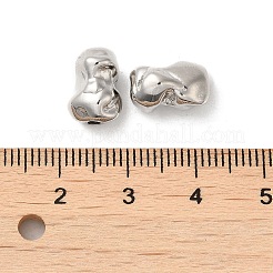 ラックメッキ真鍮製ビーズ  カドミウムフリー＆鉛フリー  長持ちメッキ  ナゲット  プラチナ  11.5x8x7.5mm  穴：1.8mm&nbsp;KK-F863-10P