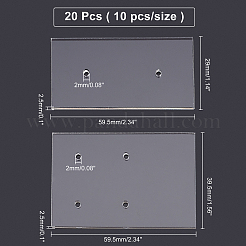 20種類のスタイルのアクリル製イヤリングディスプレイ2個  イヤースタッドディスプレイ用  長方形  透明  10個/スタイル&nbsp;AJEW-AR0001-30