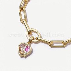 Brass Glass Locket Charm Paperclip Chain Bracelets&nbsp;WGA7A33-01