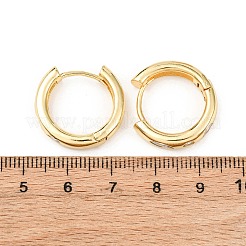 Brass Clear Cubic Zirconia Hoop Earrings&nbsp;EJEW-L277-02G