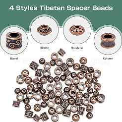 200Pcs 4 Style Tibetan Style Alloy Beads&nbsp;FIND-DC0002-74