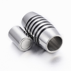 Smooth 304 Stainless Steel Magnetic Clasps with Glue-in Ends&nbsp;LS-STAS-H402-57P-6mm