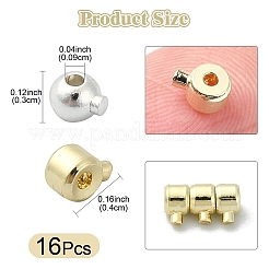 16Pcs 4 Styles Brass Crimp Beads&nbsp;FIND-YW0005-46