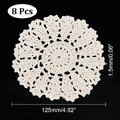 綿編みの洗えるランチョンマット  かぎ針編みの花のコースター  トウモロコシの穂の黄色  125x1.5mm&nbsp;DJEW-WH0016-38