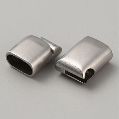 316ステンレススチール製のマグネット留め具と接着端  長方形  マットプラチナカラー  29x14.5x8.5mm  穴：12.5x6mm&nbsp;STAS-WH0036-23MP