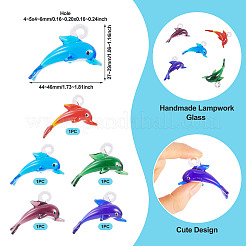 5Pcs 5 Colors Handmade Lampwork Pendants&nbsp;LAMP-TA0001-66