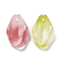 電気メッキガラスチャーム  花びら  ミックスカラー  20x12x5.3mm  穴：1.2mm&nbsp;EGLA-A005-02