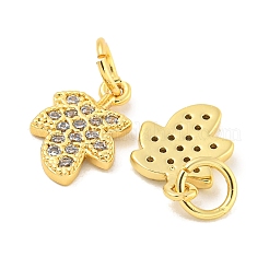 Rack Plating Brass Micro Pave Clear Cubic Zirconia Pendants&nbsp;KK-B093-14G