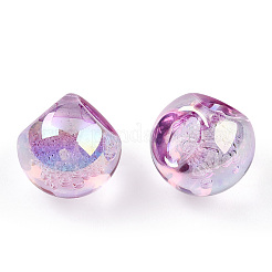 UV Plating Rainbow Iridescent Acrylic Beads&nbsp;X-OACR-G012-04E