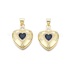 Brass Micro Pave Clear Cubic Zirconia Pendants&nbsp;ZIRC-N039-211