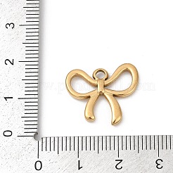 304ステンレスペンダント  イオンプレーティング（ip）  ちょう結びチャーム  18KGP本金メッキ  16x19x2mm  穴：2mm&nbsp;STAS-C121-19G