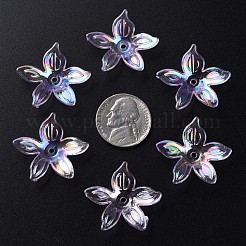 透明なアクリルビーズ  ABカラー  花  ミディアム蘭  25.5x28x6mm  穴：1.8mm  約980個/500g&nbsp;MACR-S373-102-C03