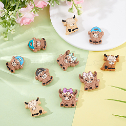 16Pcs 8 Styles Elk & Yak Food Grade Eco-Friendly Silicone Focal Beads&nbsp;SIL-ME0001-04