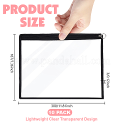 長方形PVCファイルポケット10個  ブラック  272x348x4mm  内径：234x327mm&nbsp;AJEW-GO0004-16