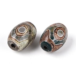 チベット風ジービーズ  天然石瑪瑙ビーズ  染め＆加熱  オーバル  片目  3mm  穴：13x11mm&nbsp;TDZI-N001-009