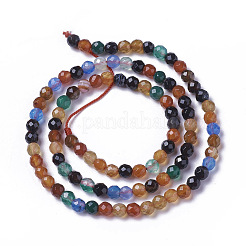 Natural Dyed & Heated Multi-Color Agate Beads Strands&nbsp;G-F596-36-4mm