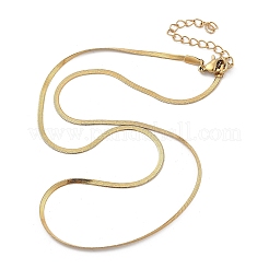 Ion Plating(IP) 304 Stainless Steel Flat Snake Chains Necklaces for Women Men&nbsp;NJEW-U019-02G