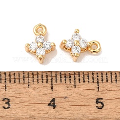 Brass Micro Pave Clear Cubic Zirconia Charms&nbsp;KK-M294-18G
