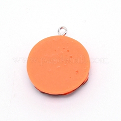 樹脂チャーム  プラチナメッキ鉄ループ付き  模造食品  ドーナツ  ココナッツブラウン  29x24.5x8mm  穴：2mm&nbsp;RESI-TAC0003-12