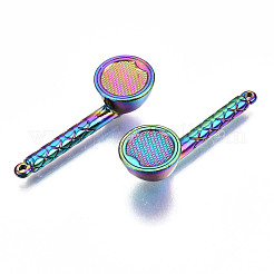 レインボーカラーアロイペンダント  カドミウムフリー＆鉛フリー  ヘッドセット  38x13x9mm  穴：1.4mm&nbsp;PALLOY-S180-044-RS