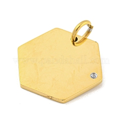304 Stainless Steel Rhinestone Pendants&nbsp;STAS-P356-34G