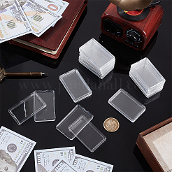 長方形 PVC プラスチック コイン ディスプレイ ボックス  コイン収集用  透明  58x36x8mm  内径：51x29mm&nbsp;CON-WH0001-37