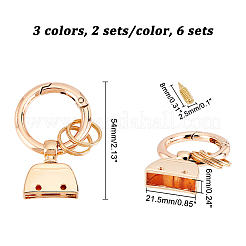 6セット3色の合金キーホルダー留め具  DIYキーホルダー作り用品  鉄ねじ付き  ミックスカラー  54mm  2セット/カラー&nbsp;DIY-CA0004-49