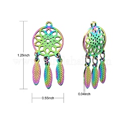 5Pcs Ion Plating(IP) 201 Stainless Steel Pendants&nbsp;STAS-SZ0002-13