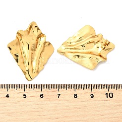 304ステンレススチール菱形スタッドピアス  PVD真空メッキ  折りたたみチャーム  18KGP本金メッキ  35.5x29.5mm&nbsp;EJEW-P312-02G