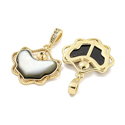Natural Black Lip Shell Pendants&nbsp;KK-S386-17G-02