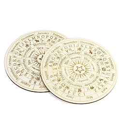 木の振り子板  ダウジング占い  魔術ウィッカ祭壇用品用  フラットラウンド  太陽  スター  ホワイト  150mm&nbsp;PW-WG68A98-01
