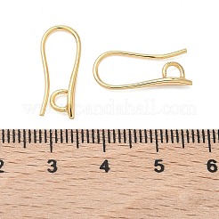 シェグレイス 真鍮製ピアスフック  耳ワイヤー  カン付き  カドミウムフリー＆ニッケルフリー＆鉛フリー  長持ちメッキ  18KGP本金メッキ  18~19x2.5mm  穴：2.5mm  ピン：0.8mm&nbsp;XGR0003G-42G