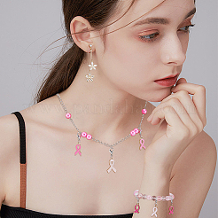 50Pcs 5 Colors Awareness Ribbon Alloy Enamel Pendant Decorations&nbsp;HJEW-PH01991
