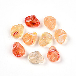透明なアクリルビーズ  ナゲット  ツートン  ダークオレンジ  16.5x13x10mm  穴：1.6mm  約18個/20g&nbsp;X1-TACR-T028-44E