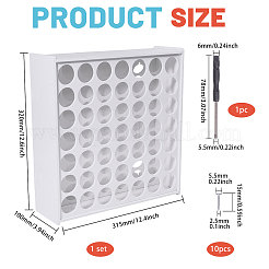 木製顔料ボトル収納スタンド  ディスプレイライザー  ホワイト  完成品：32x31.5x10cm&nbsp;ODIS-WH0043-120