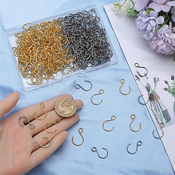 ステンレスフック300個（2色）  ミックスカラー  22x14x1mm  穴：4mm  150個/カラー&nbsp;STAS-SP0001-84