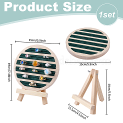 Round Wooden Ring Display Easels&nbsp;RDIS-WH0032-005B