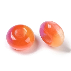 トリプルカラー樹脂ヨーロピアンビーズ  大穴ビーズ  模造キャットアイ  ロンデル  ダークオレンジ  13.5x7.5mm  穴：5mm&nbsp;RESI-F055-06D